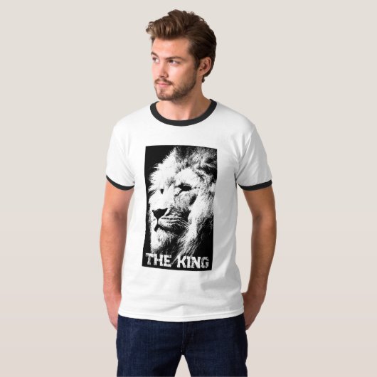 Leeuwenkop King Mannen Sjabloon Elegant Modern Tre T-shirt (Voorkant volledig)