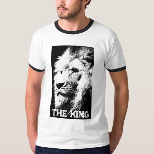 Leeuwenkop King Mannen Sjabloon Elegant Modern Tre T-shirt (Voorkant)