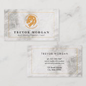 Leeuwenkop | Marmer met gouden rand Visitekaartje (Voorkant / Achterkant)