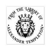 Leeuwenkop met kroon #1P Bibliotheek Boeknaam Zelfinktende Stempel (Design)
