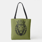 Leeuwenkop met kroonsilhouet - Zwart 1 Tote Bag (Achterkant)