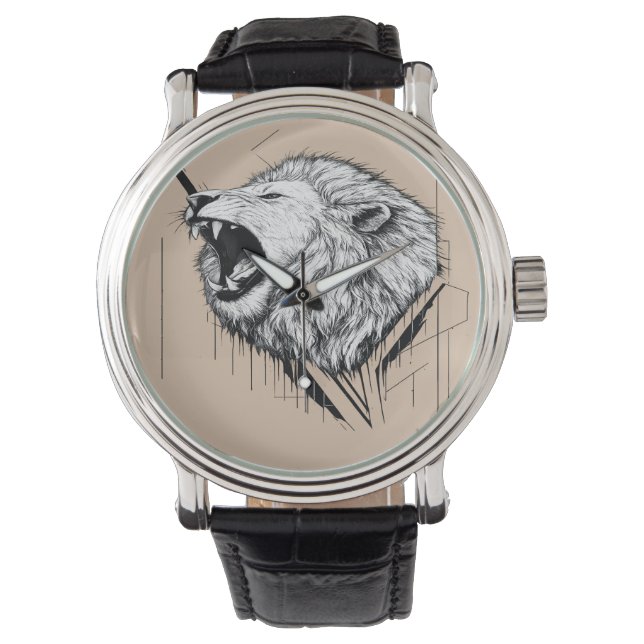 Leeuwenkop Premium Design  Horloge (Voorkant)