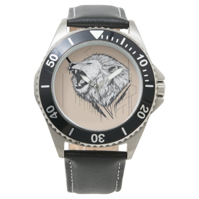Leeuwenkop Premium Design  Horloge (Voorkant)