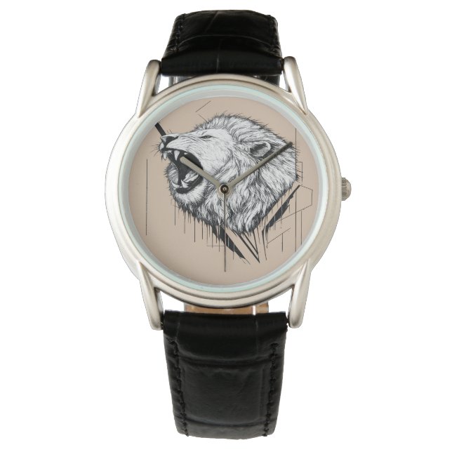 Leeuwenkop Premium Design  Horloge (Voorkant)