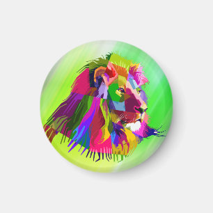 Leeuwenkop Prismatisch Pop Art Design-62502 Magneet