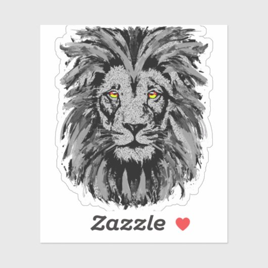 Leeuwenkop sticker - Grijze leeuw sticker (Vel)