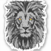 Leeuwenkop sticker - Grijze leeuw sticker (Voorkant)
