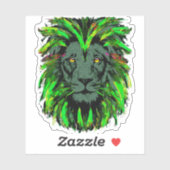 Leeuwenkop sticker - Groene leeuw sticker (Vel)
