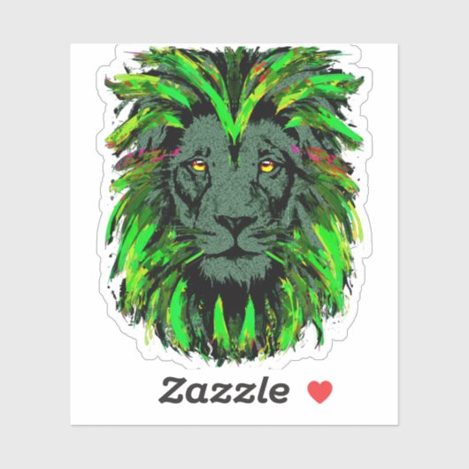 Leeuwenkop sticker - Groene leeuw sticker (Vel)