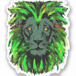 Leeuwenkop sticker - Groene leeuw sticker