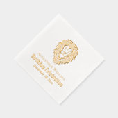 Leeuwenkop Verjaardagsfeest Viering Naam Datum Folie Servetten (Rechts)