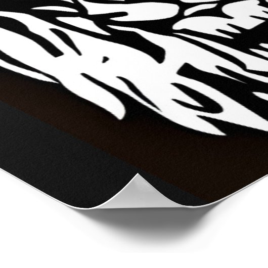 Leeuwenkop, zwarte en witte etsen poster (Hoek)