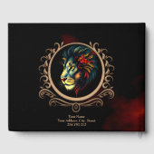 Leeuwenkopportret in Mandala Lijst Gastenboek (Achterkant)