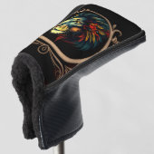 Leeuwenkopportret in Mandala Lijst Golfheadcover (3/4 voorkant)