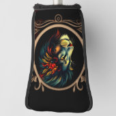 Leeuwenkopportret in Mandala Lijst Golfheadcover (Draai 90)