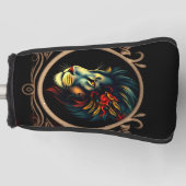 Leeuwenkopportret in Mandala Lijst Golfheadcover (Voorkant)