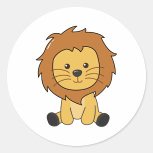 leeuwenkuikdieren voor kinderen Leeuwenkoning Ronde Sticker