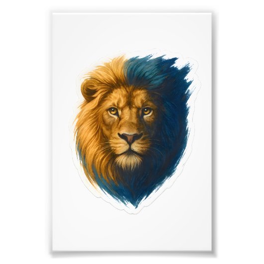 Leeuwenkunstwerk - Bicolor Foto Afdruk (Voorkant)