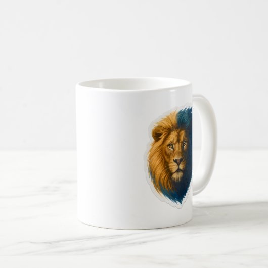 Leeuwenkunstwerk - Bicolor Koffiemok (Voorkant rechts)