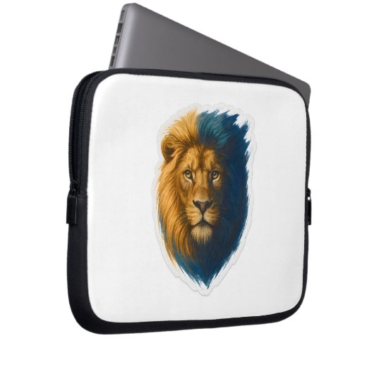 Leeuwenkunstwerk - Bicolor Laptop Sleeve (Voorkant Rechts)