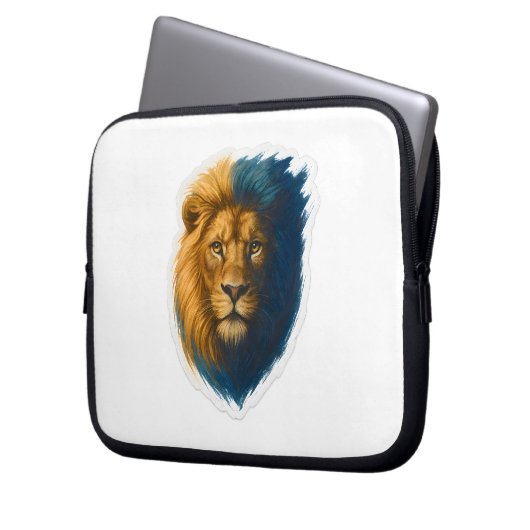 Leeuwenkunstwerk - Bicolor Laptop Sleeve (Voorkant Links)