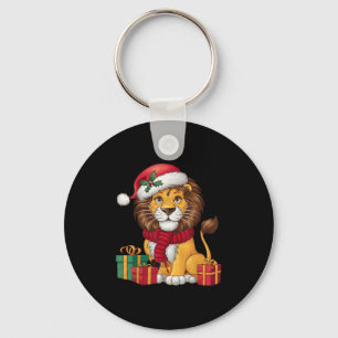 Leeuwenliefhebber Kerstvakantie Kerstman Leeuw Ker Sleutelhanger