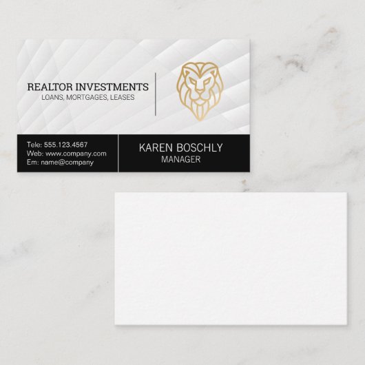 Leeuwenlogo Gouden Visitekaartje (Voorkant / Achterkant)