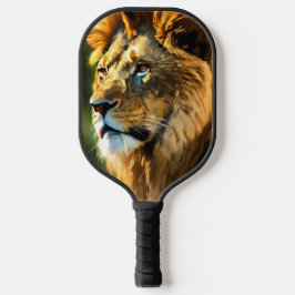 Leeuwenlogo Zwarte Neopreen Hoes Pickleball Paddle