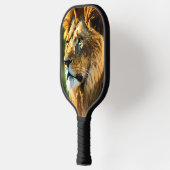Leeuwenlogo Zwarte Neopreen Hoes Pickleball Paddle (Links)