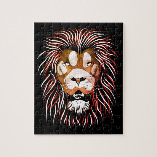 Leeuwenmasker in Tribalstijl Legpuzzel (Verticaal)