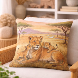 Leeuwenmoeder en welp safari dieren  kussen