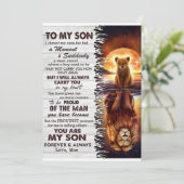 Leeuwenmoeder voor mijn zoon. Ik deed mijn ogen di Feestdagenkaart (Staand voorkant)