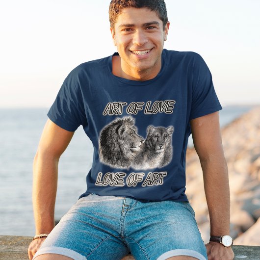 Leeuwenpaar "For The Love Of Art" Kunst van de Lie T-shirt