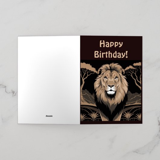 Leeuwenportret Folie Wenskaart (Buiten Laag)