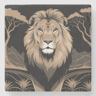 Leeuwenportret Stenen Onderzetter