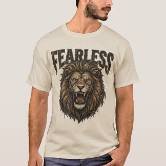 Leeuwenportret Vintage Grafische T-Shirt zonder Vr