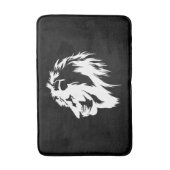 Leeuwenportret (wit) badmat (Voorkant Verticaal)