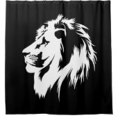Leeuwenportret (wit) douchegordijn (Voorkant)