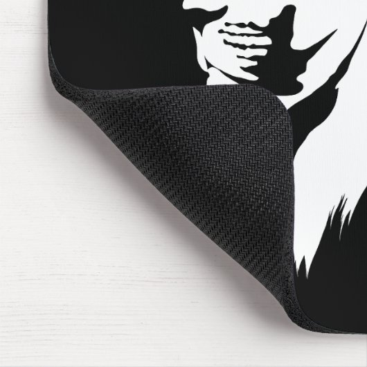 Leeuwenportret (wit) muismat (Hoek)