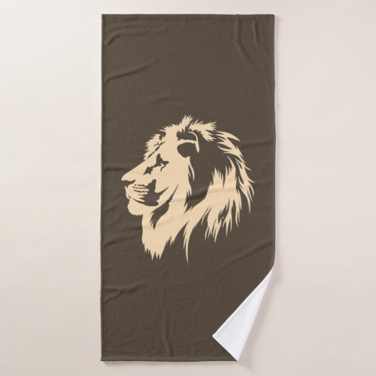 Leeuwenportret (zand) badhanddoek (Badhanddoek)