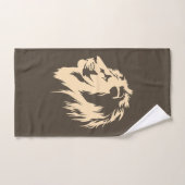 Leeuwenportret (zand) handdoek (Handdoek)