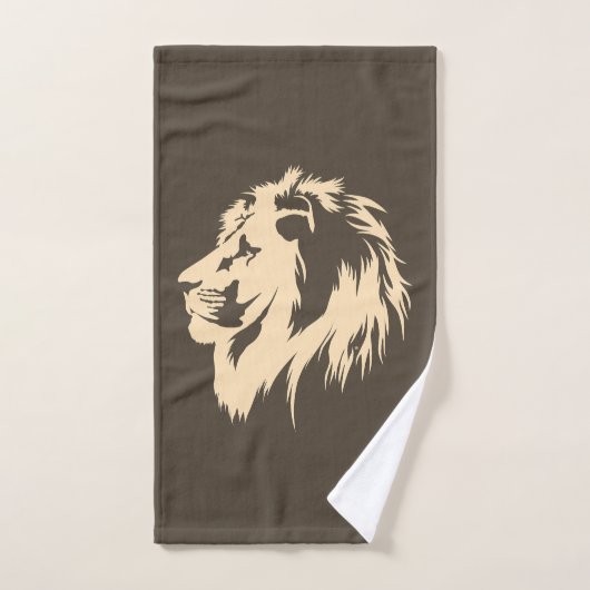 Leeuwenportret (zand) handdoek (Handdoek)