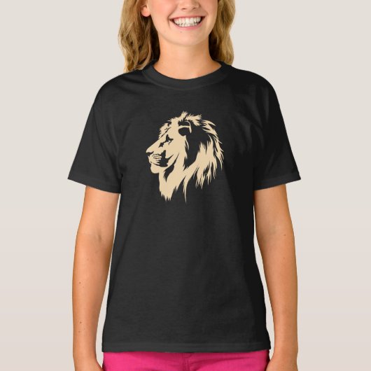 Leeuwenportret (zand) t-shirt (Voorkant)