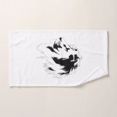 Leeuwenportret (zwart) handdoek (Handdoek)