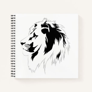 Leeuwenportret (zwart) notitieboek