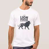 Leeuwenpower uniek T-shirtontwerp – Dappere Koning T-shirt (Voorkant)
