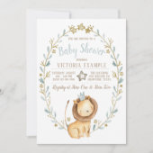 Leeuwenprins Baby Shower Uitnodigingen (Voorkant)