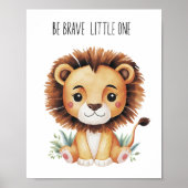 Leeuwensafari-kleuterposter – Wees dapper kleine Poster (Voorkant)