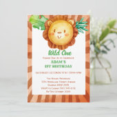 Leeuwensafari wild op een verjaardag kaart (Staand voorkant)