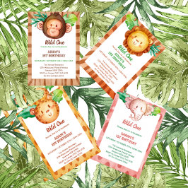 Leeuwensafari wild op een verjaardag kaart